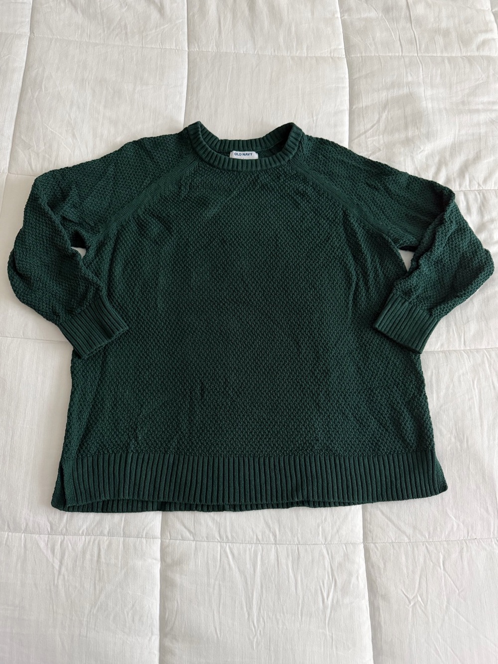 Old Navy Forest Green Textured Crewneck Sweater